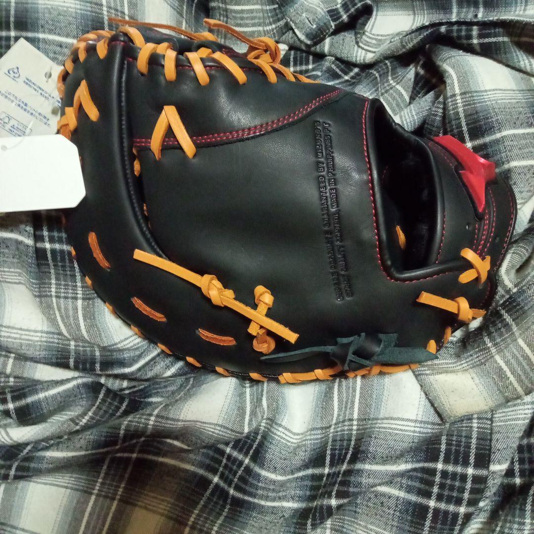 さ*ー様 Mizuno 野球グローブ 黒/オレンジ　ファーストミット