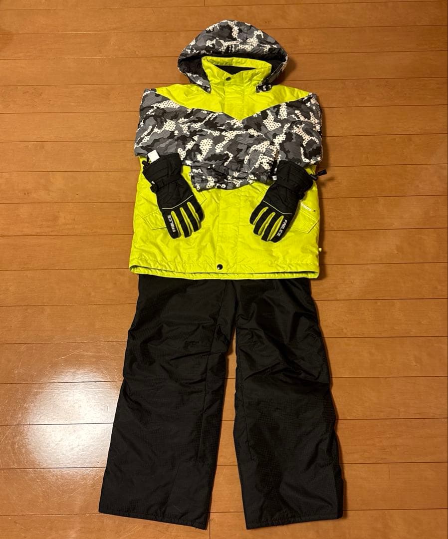 スキーウェア イエロー カモフラージュ