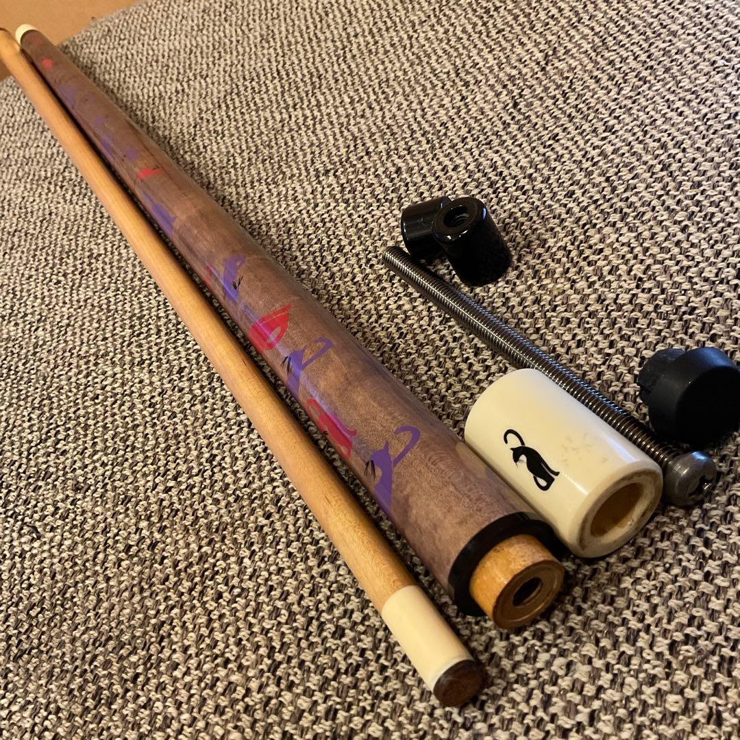 猫　ビリヤード キュー　ノーラップ　オールド アダム　ストレート キュー　18山