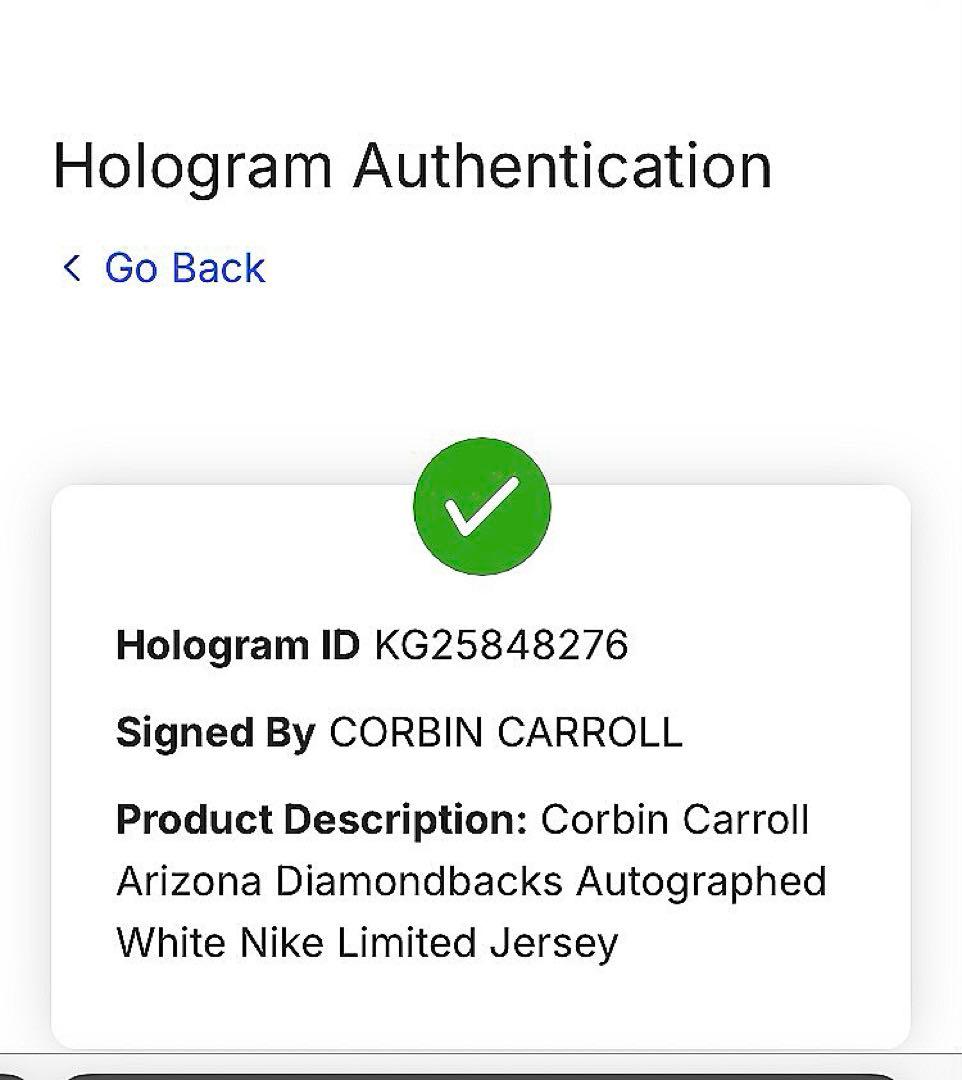 2025 Fanatics コービン・キャロル　直筆サインユニフォーム　MLB