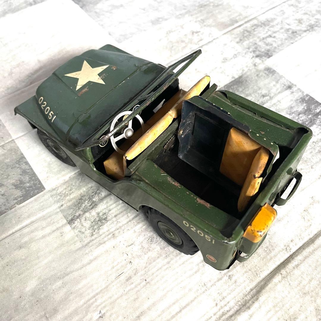 【SHOWA製】昭和レトロ ブリキ製 パトロールジープ 銃座変形 02051