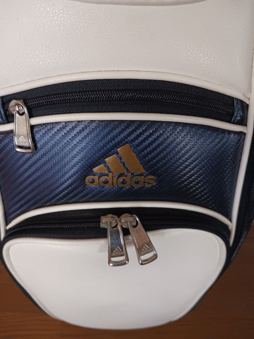 adidas キャディバッグ ホワイト/ネイビー