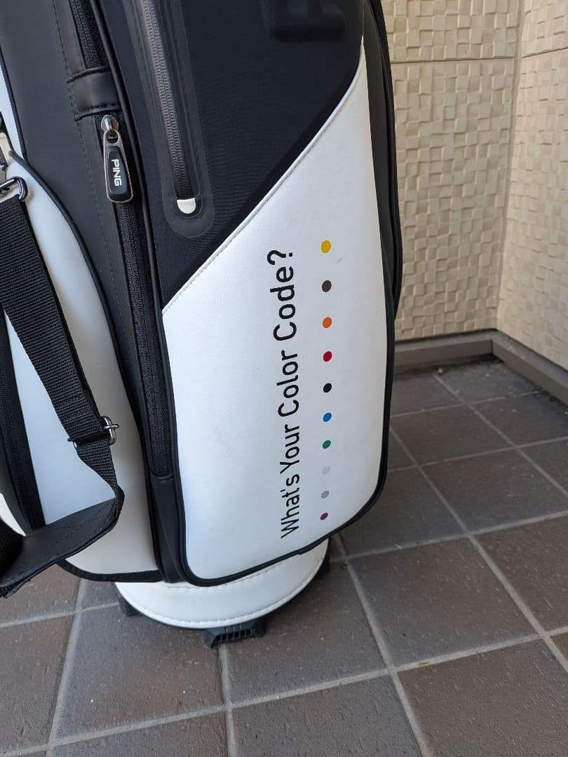 PINGキャディバッグ ホワイト ブラック