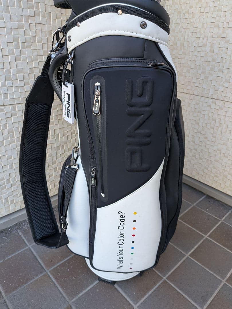 PINGキャディバッグ ホワイト ブラック