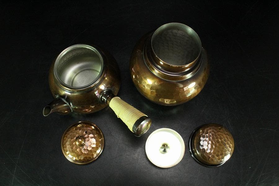 煎茶 銅製 茶器揃 共箱(K-XA866)