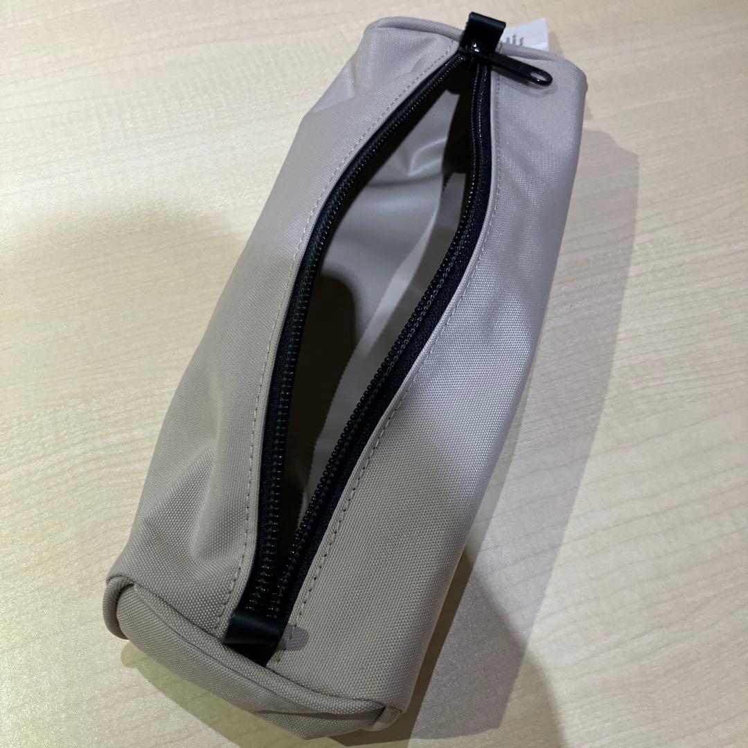 Herve chapelier ベージュ キャンバス ペンケース　円筒形