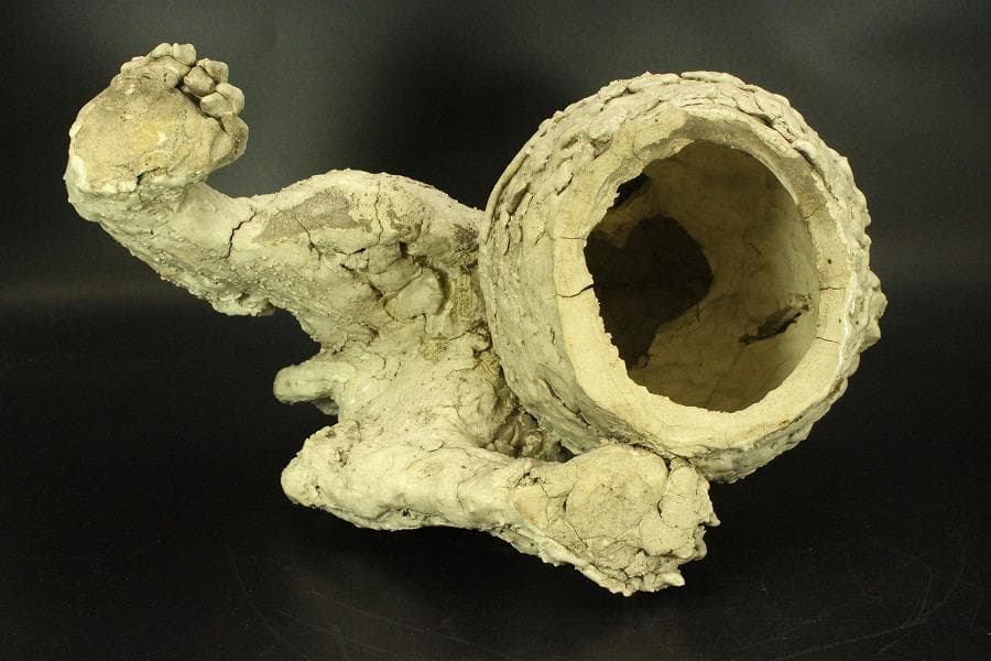 古美術 古萩 獅子 置物 時代物(A676)