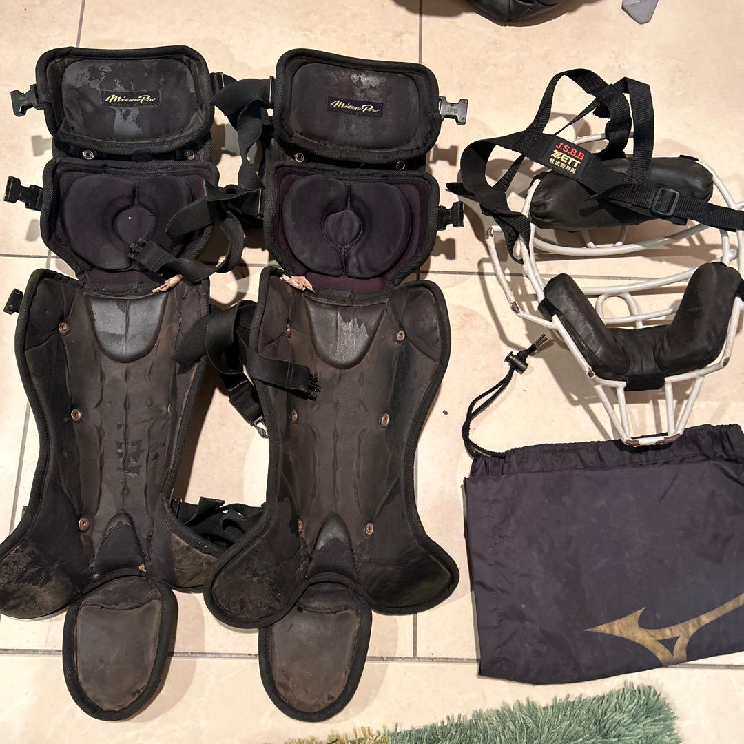 ミズノプロ キャッチャー防具セット　マスク　レガース