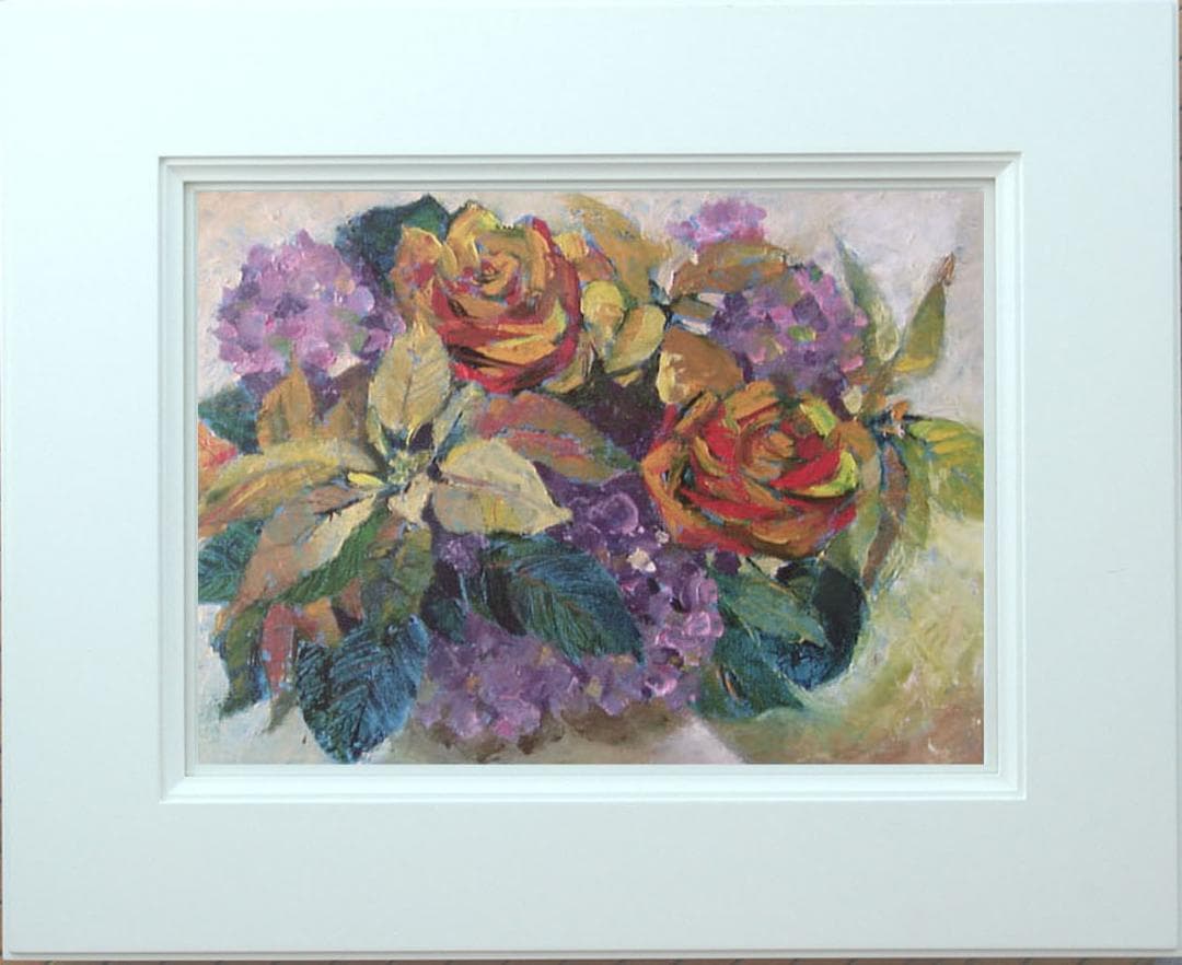 油絵 菅家令子 絵 絵画 インテリア uF6-110202 花