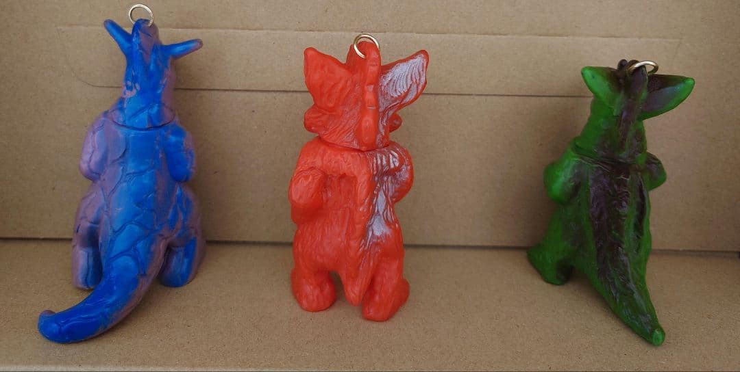 昭和レトロなパチ怪獣ソフビ☆3体☆無版権☆美品