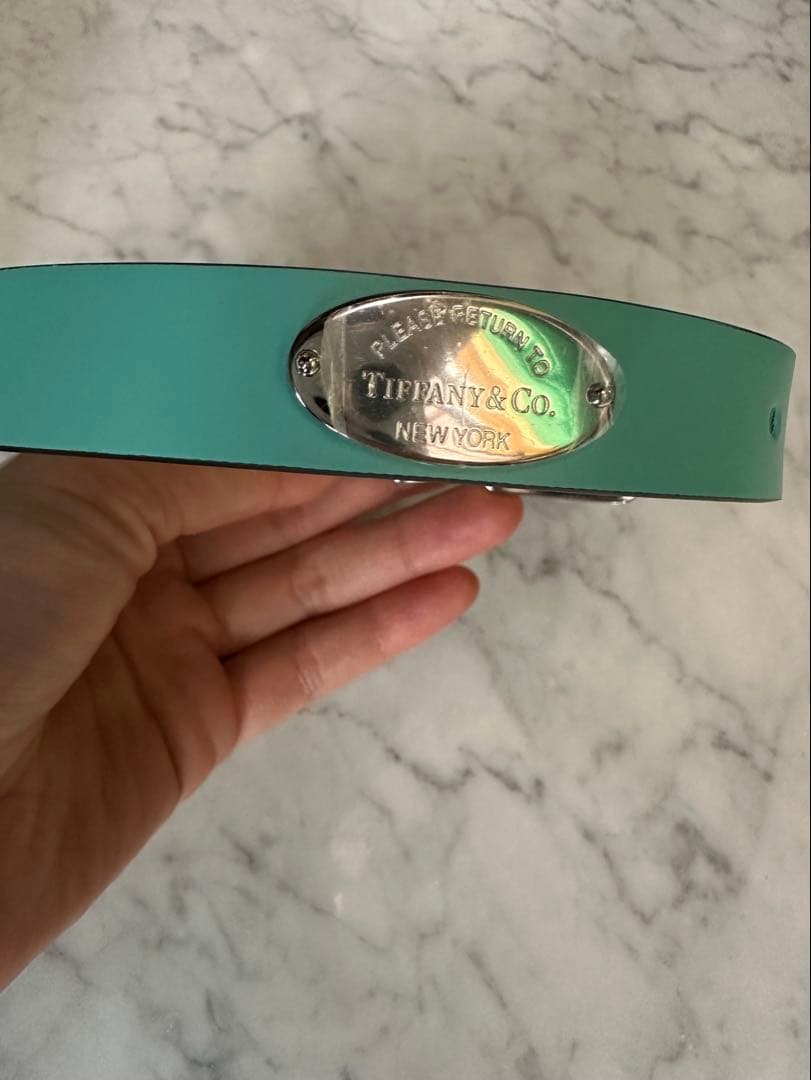 Tiffany & Co. ティファニーブルー レザー首輪mサイズ (未使用品)