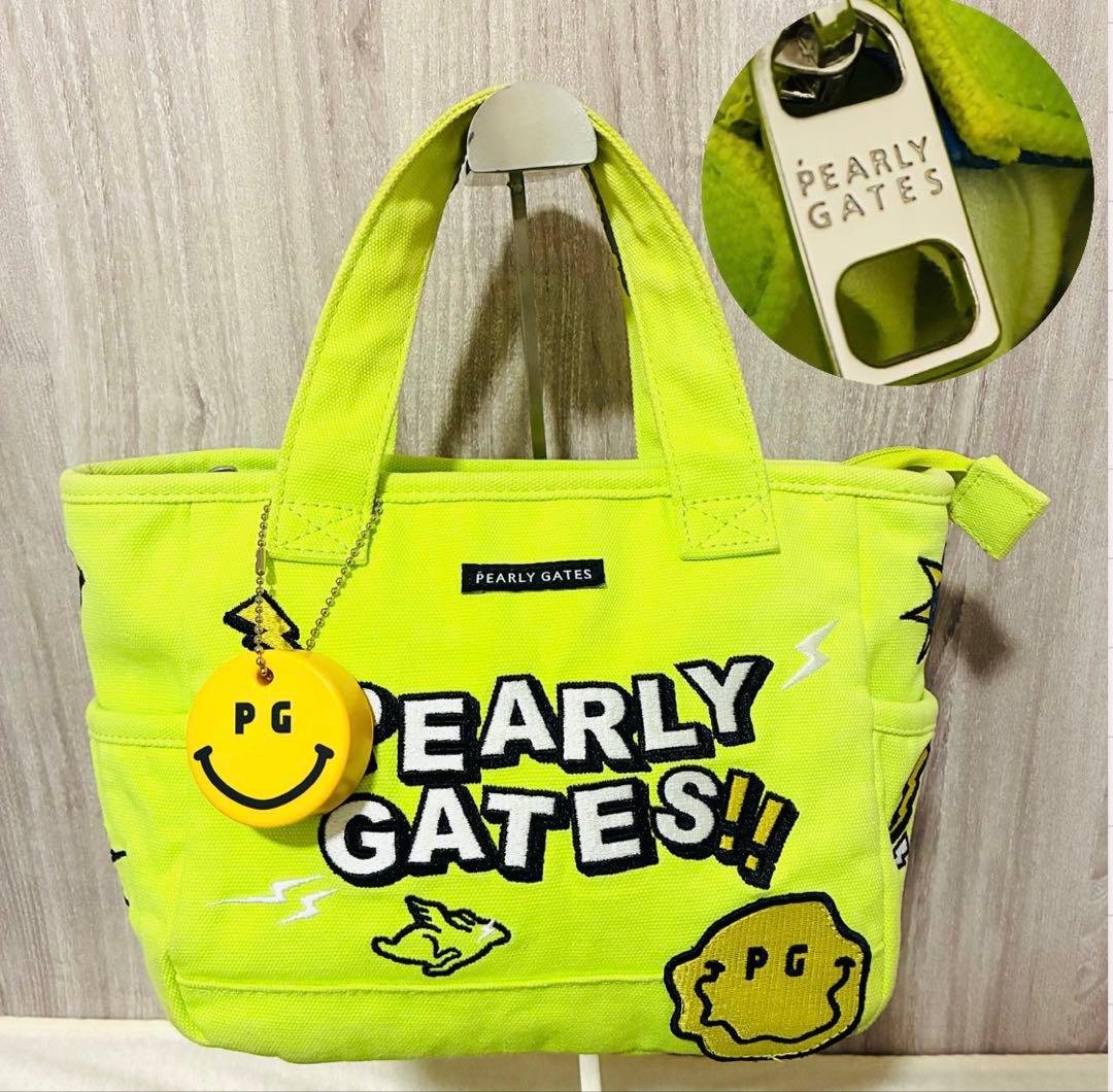 パーリーゲイツ　ニコちゃん　総柄　アート　刺繍　PG カートバッグ　ロゴプレート