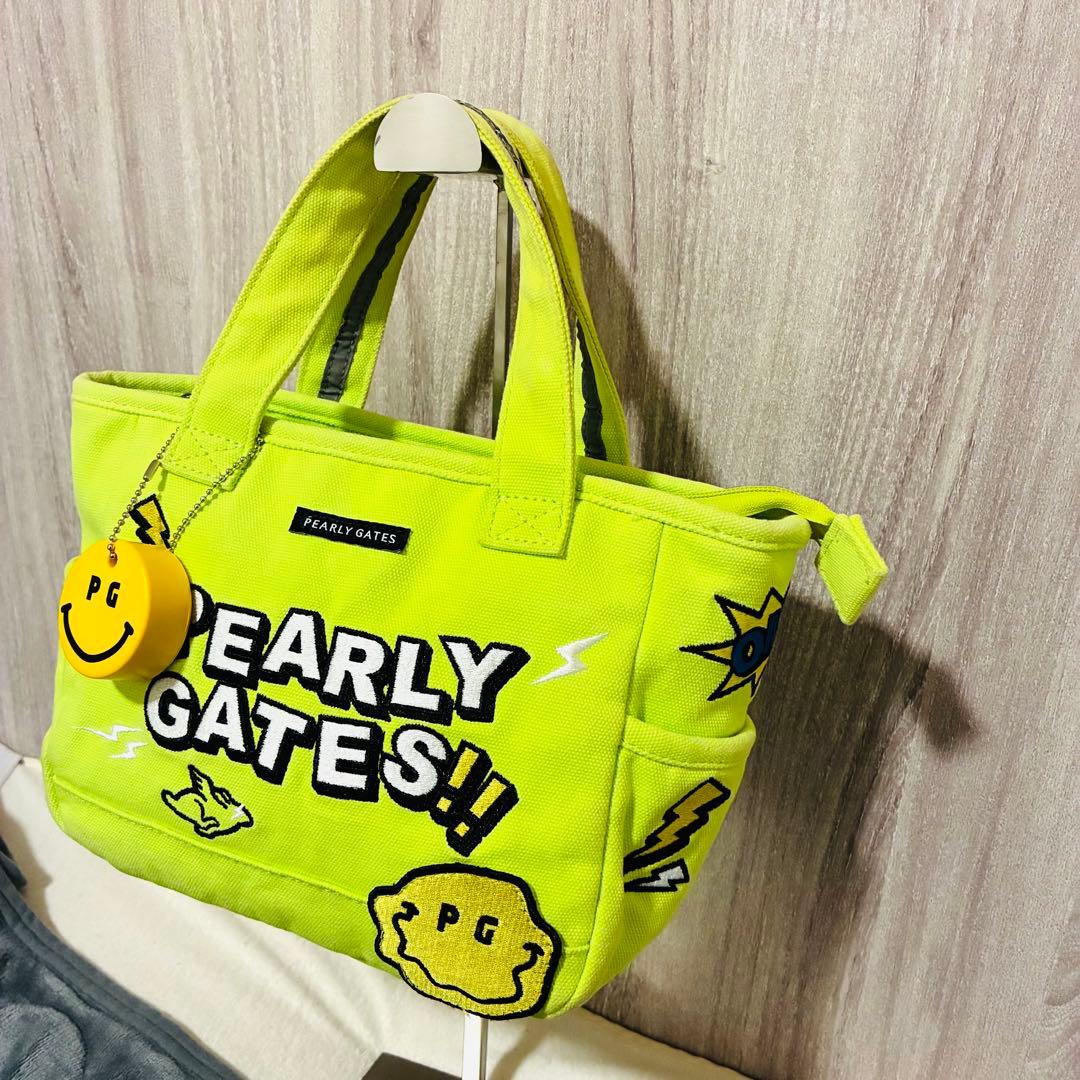 パーリーゲイツ　ニコちゃん　総柄　アート　刺繍　PG カートバッグ　ロゴプレート