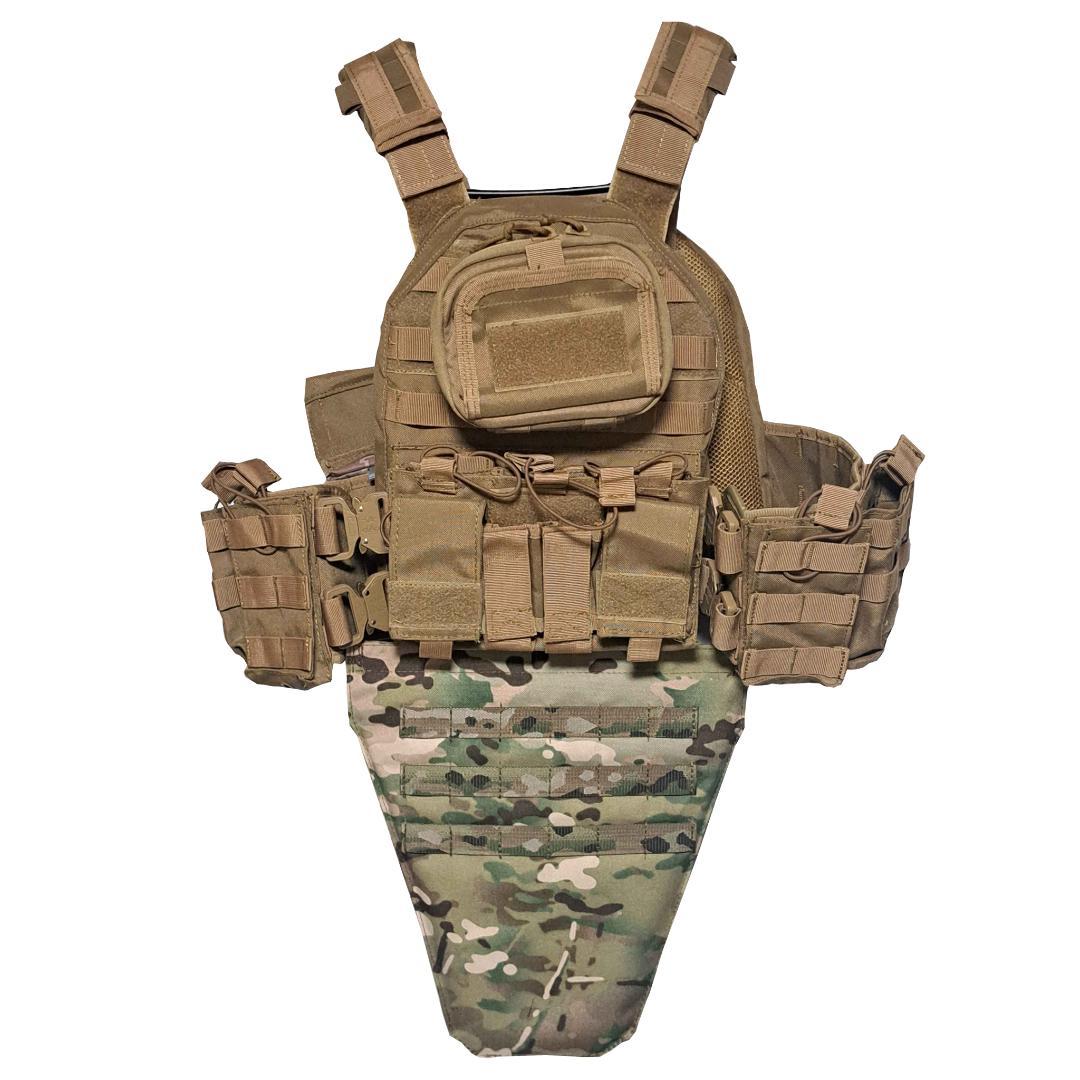 B プレキャリ用 実プレート入りグローインアーマー マルチカム迷彩 NIJ 3A