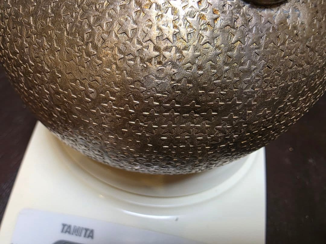 星模様の純銀製茶釜 374g