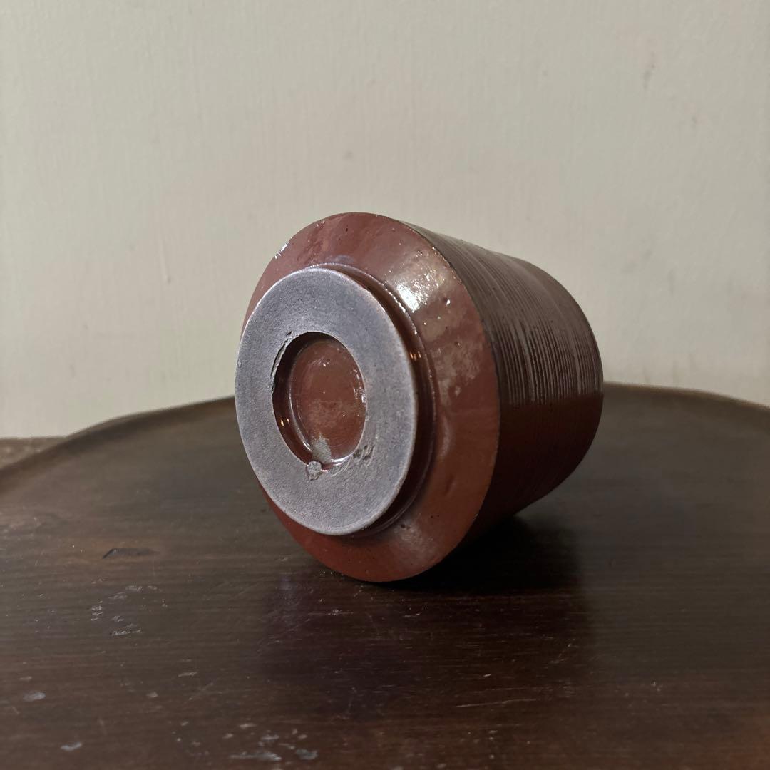 大堀相馬鉄釉徳利花入　古丹波天目釉　酒器　花器　骨董　アンティーク　茶道具　李朝