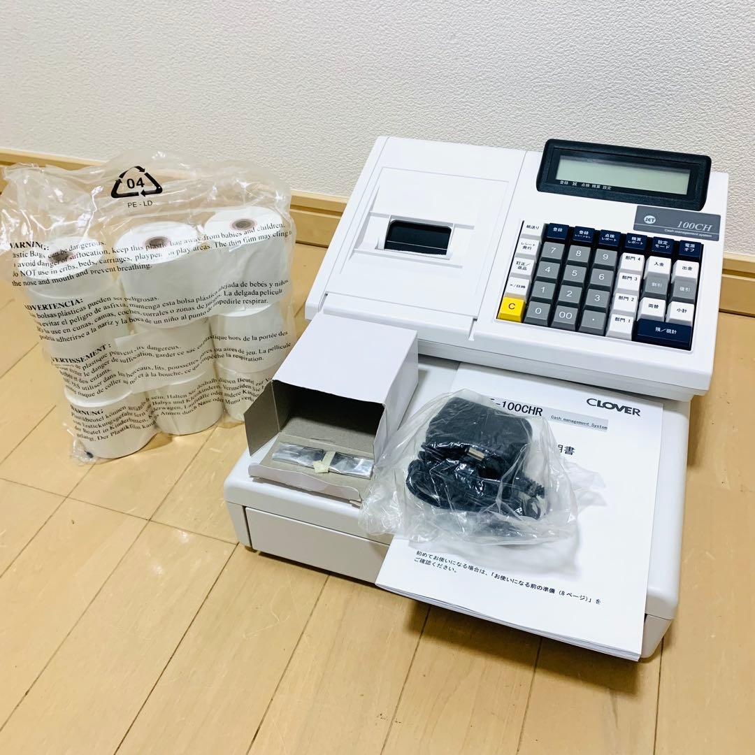 【未使用級】CLOVER クローバー JET-100CHR 鍵付　ロール紙付