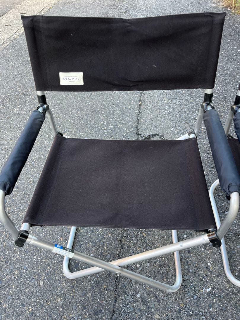 【希少】スノーピーク　フォールディングチェア2脚　ワイド　ヤマコウ期　ブラック