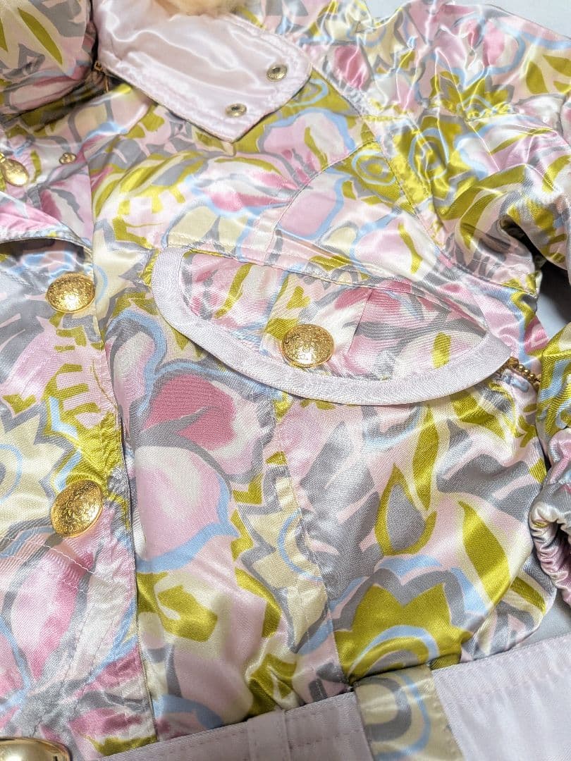 ミズノ スキー スノーボードウェア つなぎ ライトピンク花柄 Мサイズ