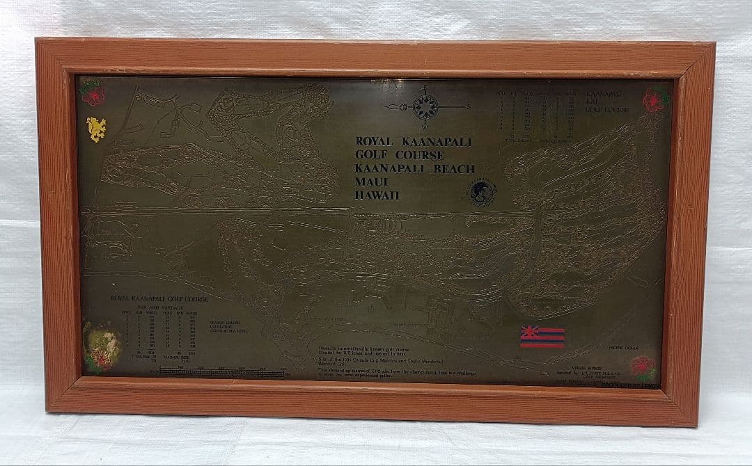 ・マウイ島　ロイヤル　カアナパリゴルフコース　銅板レリーフ　by LENOX