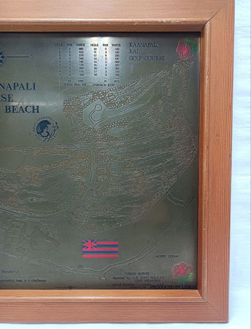 ・マウイ島　ロイヤル　カアナパリゴルフコース　銅板レリーフ　by LENOX