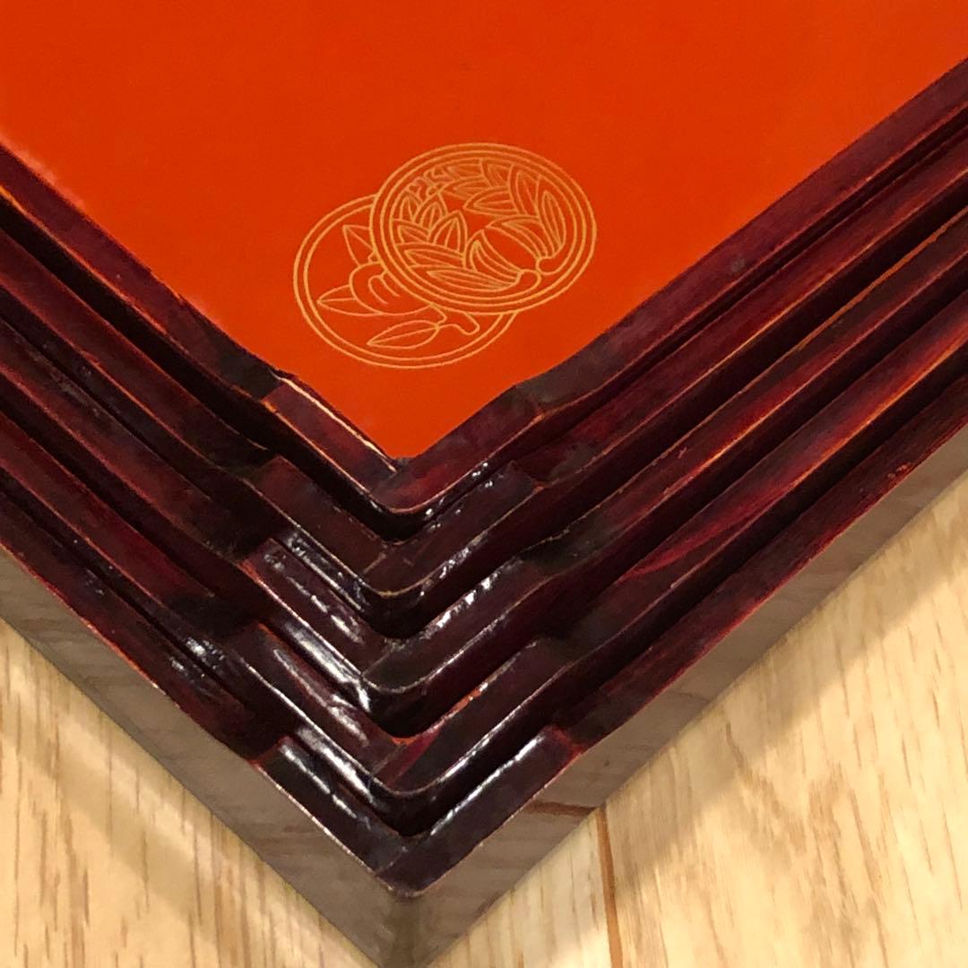 重箱 入れ子 五段 アンティーク 時代もの 栄重 アール・ヌーヴォー 木箱