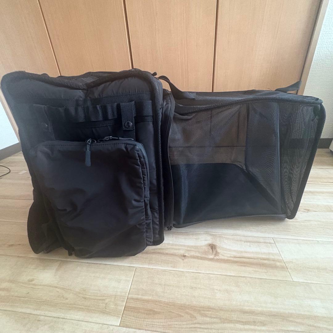 リュック キャリーケース ペット バックパック 拡張　マンダリンブラザーズ　黒