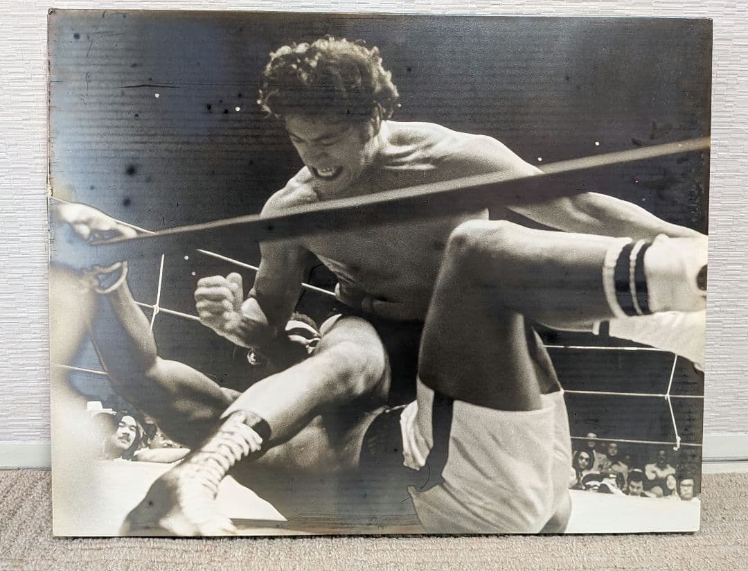 プロレス　アントニオ猪木VSモハメド・アリ 世紀の一戦　モノクロポスターパネル