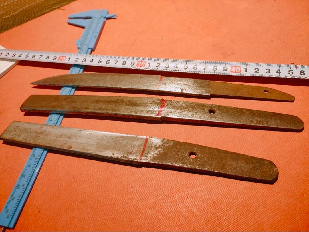 残欠刀 合法サイズに切断済 三品 アウトドア 工作用 研ぎの練習