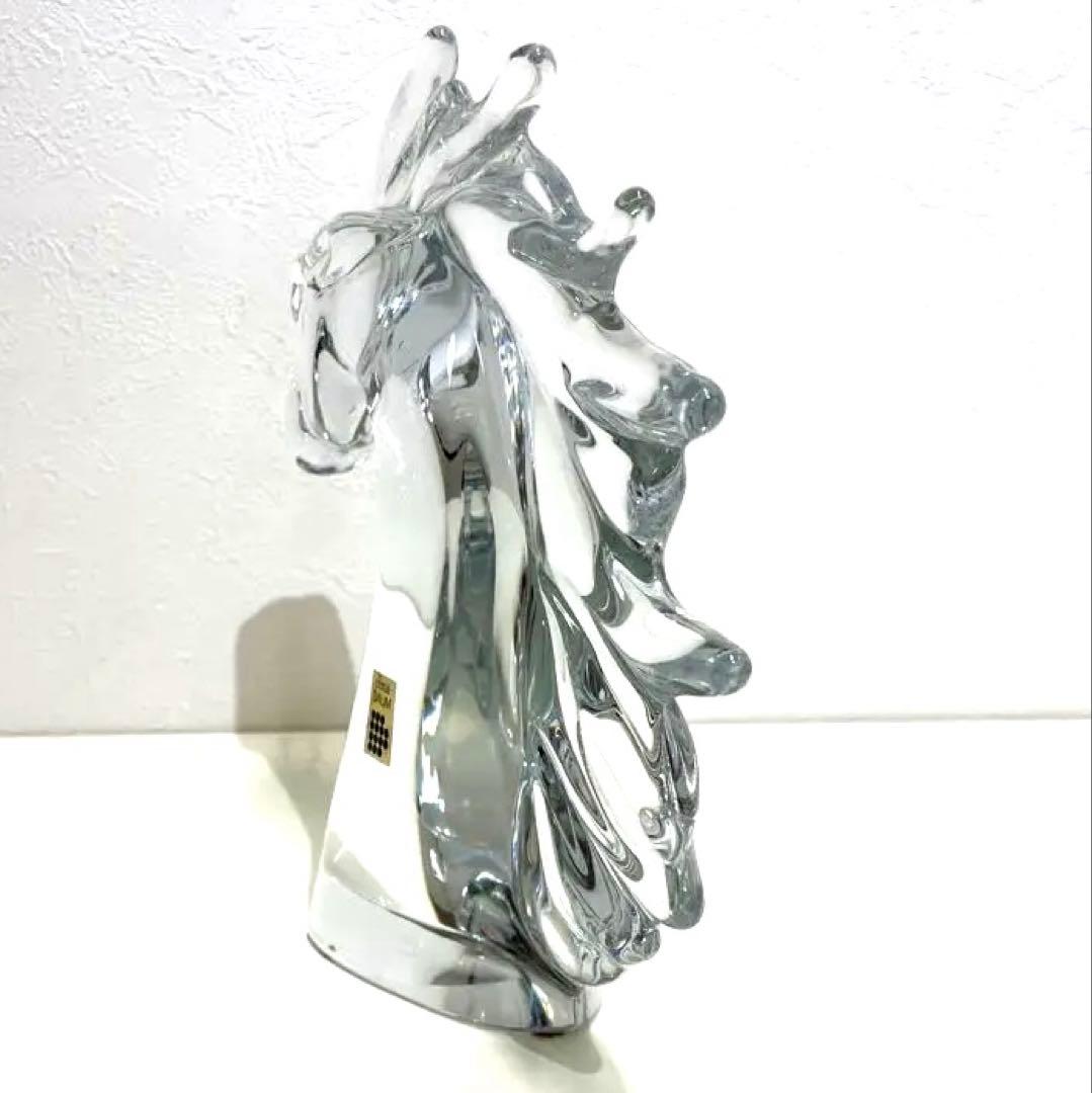 Daum クリスタルガラス 馬の頭部彫刻　オブジェ　ケース付き