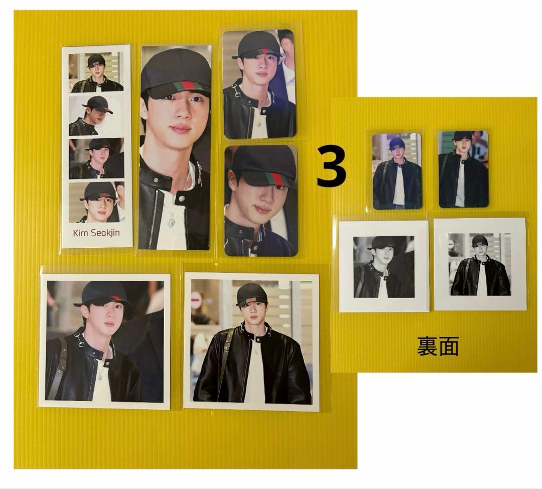 BTSJINフィルムブックマーク・ロングステッカー・両面ホログラムフォトカード①