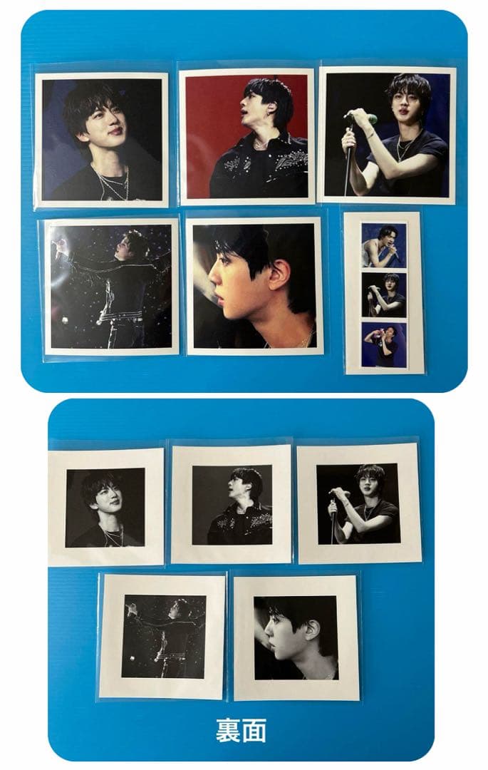 BTSJINフィルムブックマーク・ロングステッカー・両面ホログラムフォトカード①