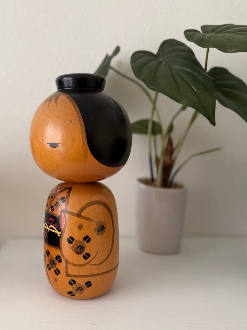 総理大臣賞受賞作家1318g加納千代松 作　童詩　創作こけし27.5cm署名入り