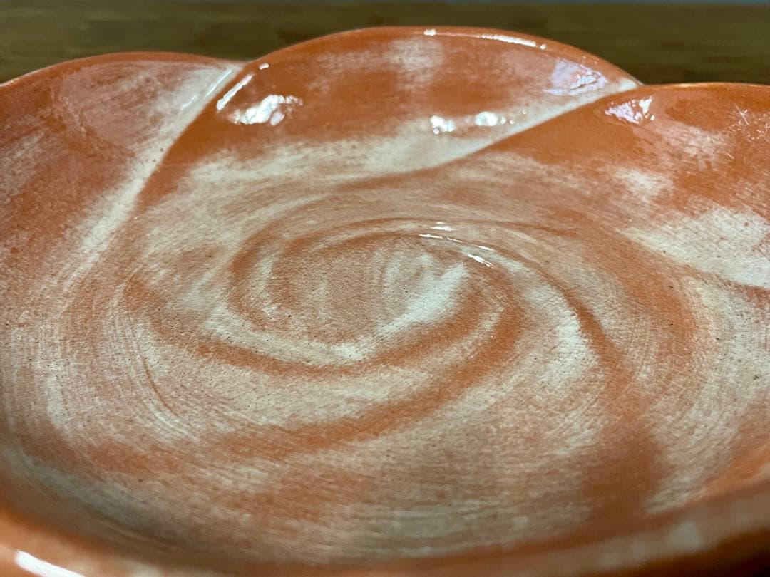 吉向松月　赤鉢(捻じ梅菓子器)　裏千家十六代 坐忘斎 書付 共箱　吉向十三軒松月