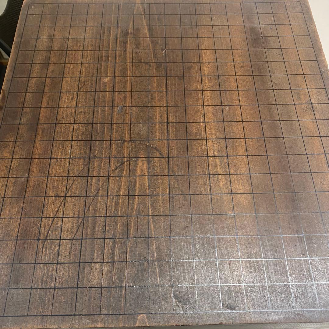 木製囲碁盤 丸脚付き 正方形　骨董　昭和レトロ　大正ロマン