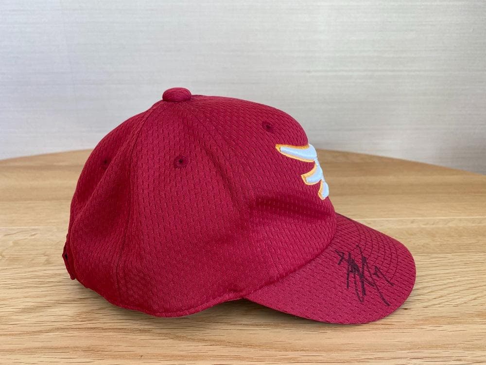 楽天　イーグルス　Jrサイズ　直筆サインキャップ　田中将大、松井稼頭央