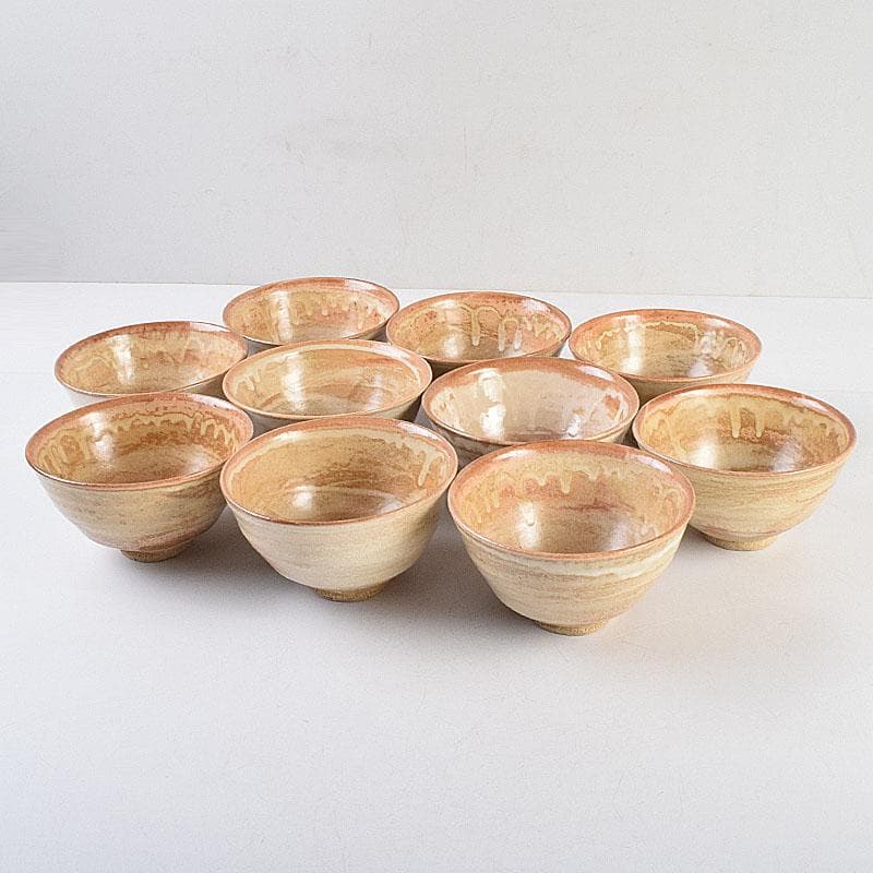 瀬戸焼　杉浦芳樹造　数茶碗　十客　堀内宗完（兼中斎）極め箱　M　R9292H