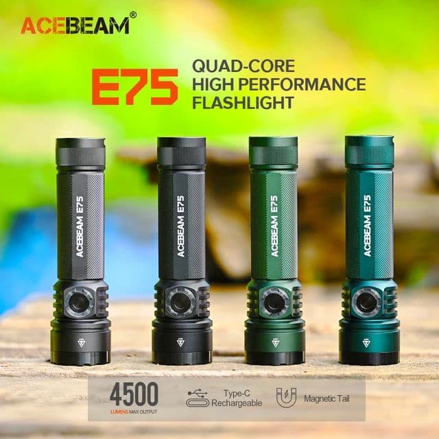 最終値下げAcebeam E75懐中電灯高CRI 5000K -3000ルーメン