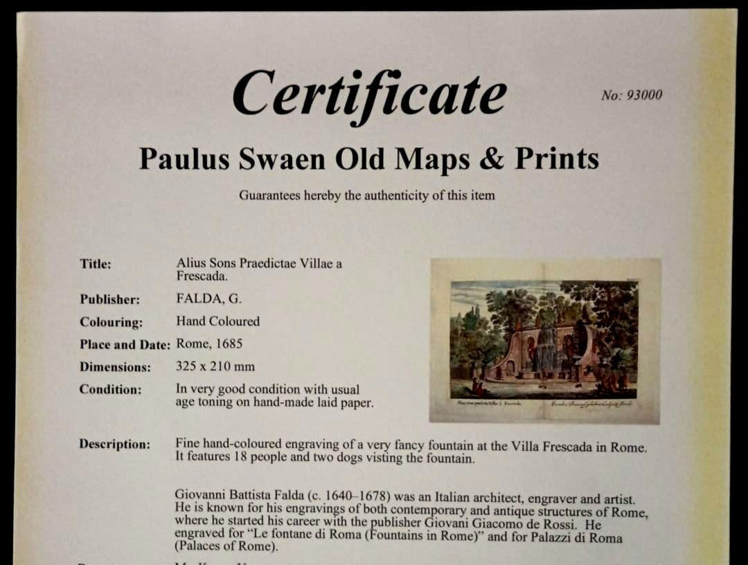 お値下げ　古典版画　1685年　FALDA 「Villa Frescada」