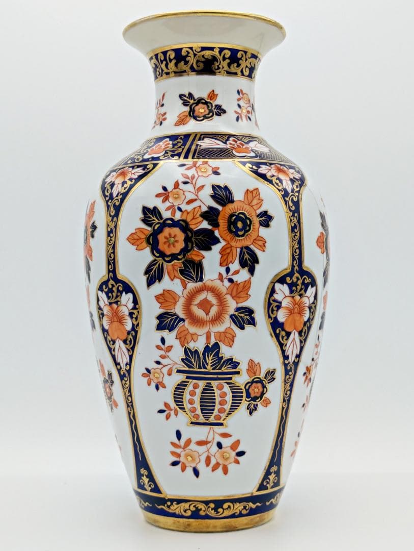 超希少 銘品 オールドノリタケ 金彩花図紋 伊万里 花瓶 英国向け輸出用 裏印