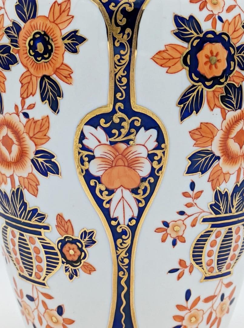 超希少 銘品 オールドノリタケ 金彩花図紋 伊万里 花瓶 英国向け輸出用 裏印