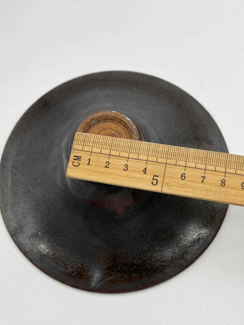 南宋時代　油滴天目茶碗　笠茶盞 旧家蔵出し 唐物　古賞物　時代物(E-69)