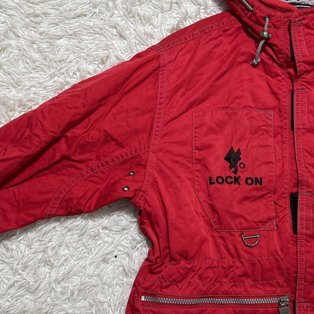 【2277】ellesse エレッセ　スキーウェア　ビッグプリント　イーグル　赤