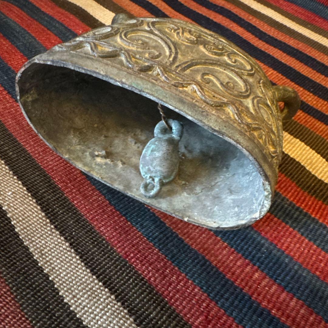 インド教具銅吊るし鐘Ｌ