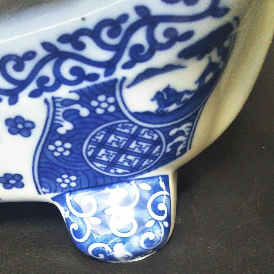 ※中国古美術/中国青花纏枝牡丹紋陶製枕/