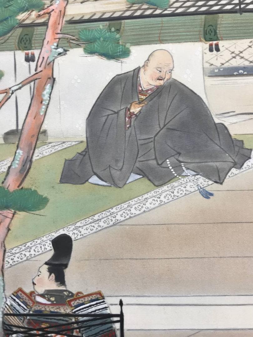 【真作】岩佐古香/重成諌言図/人物図/掛軸/名家伝来/AC-784