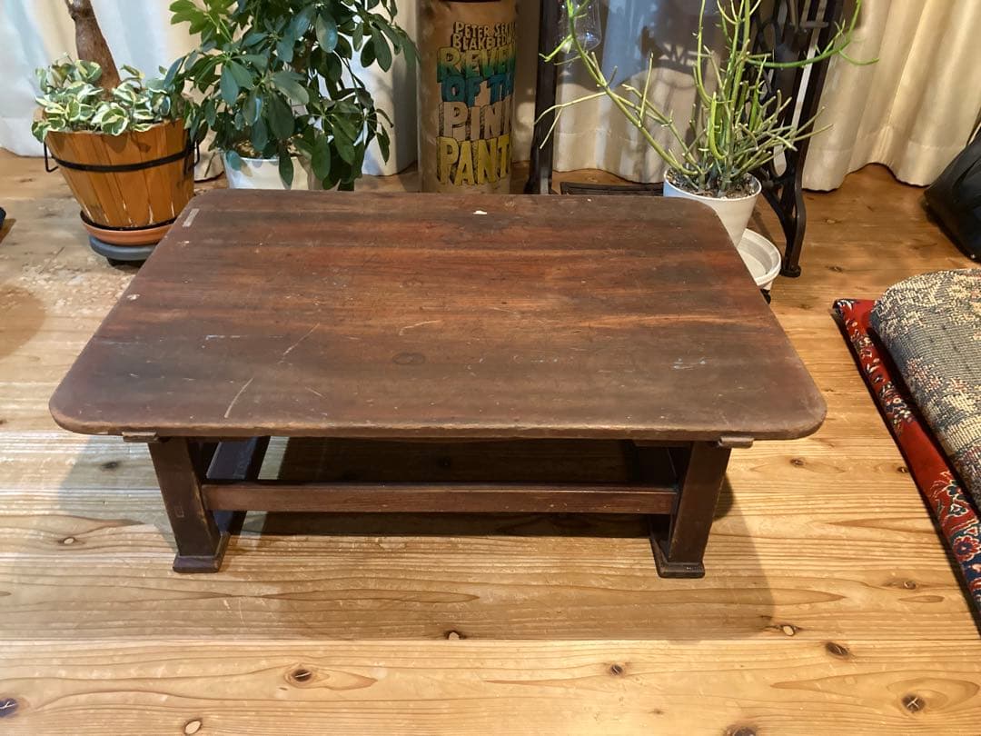 昭和レトロ　木製 文机 古道具 ローテーブル　ガーデニング　花台　置台⑥