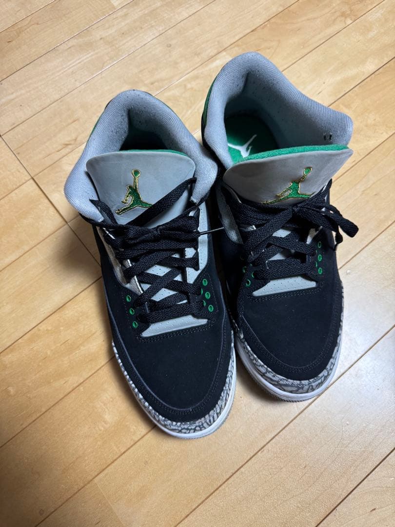 Air Jordan 3 ブラック/グレー/グリーン