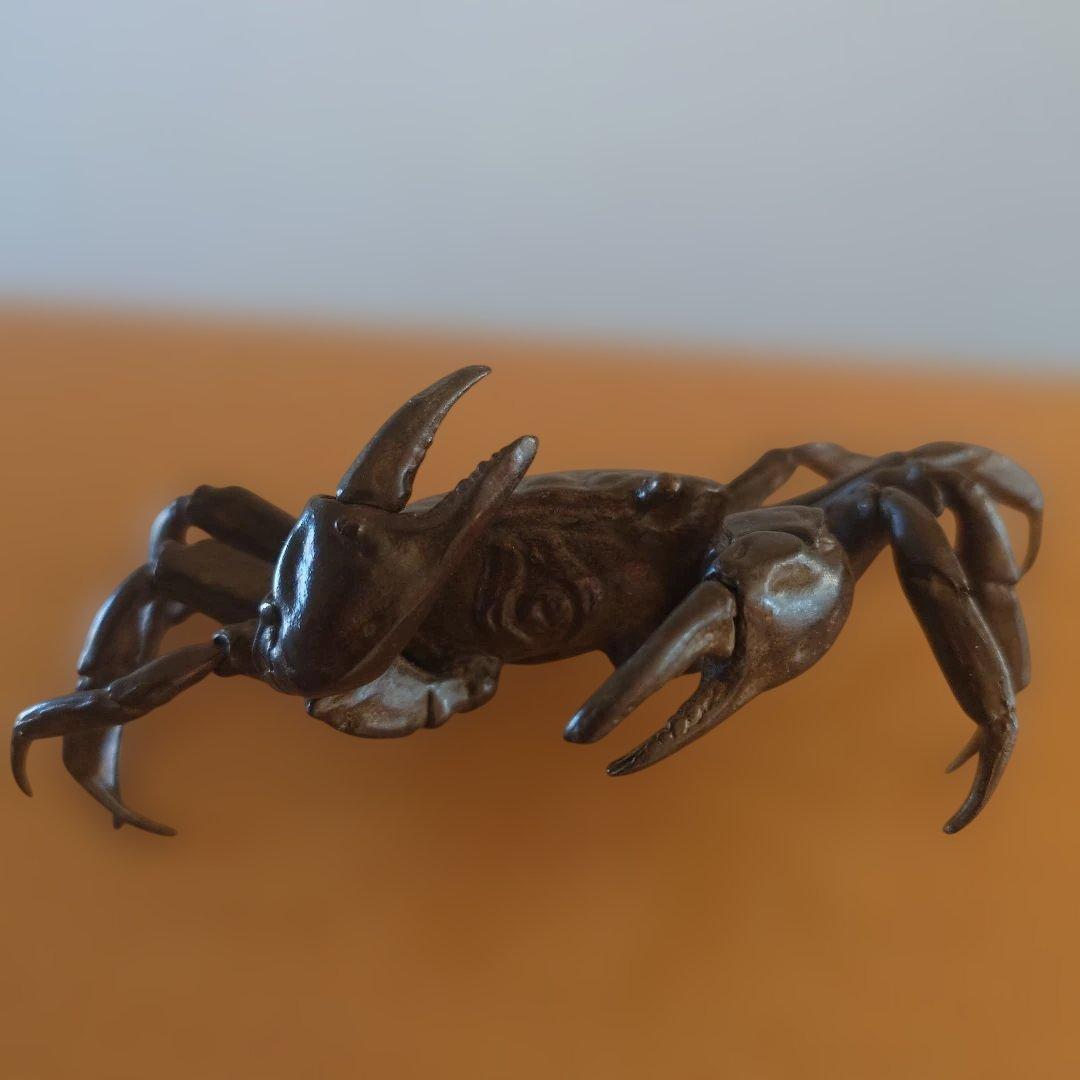 銅製 　自在　蟹　在銘