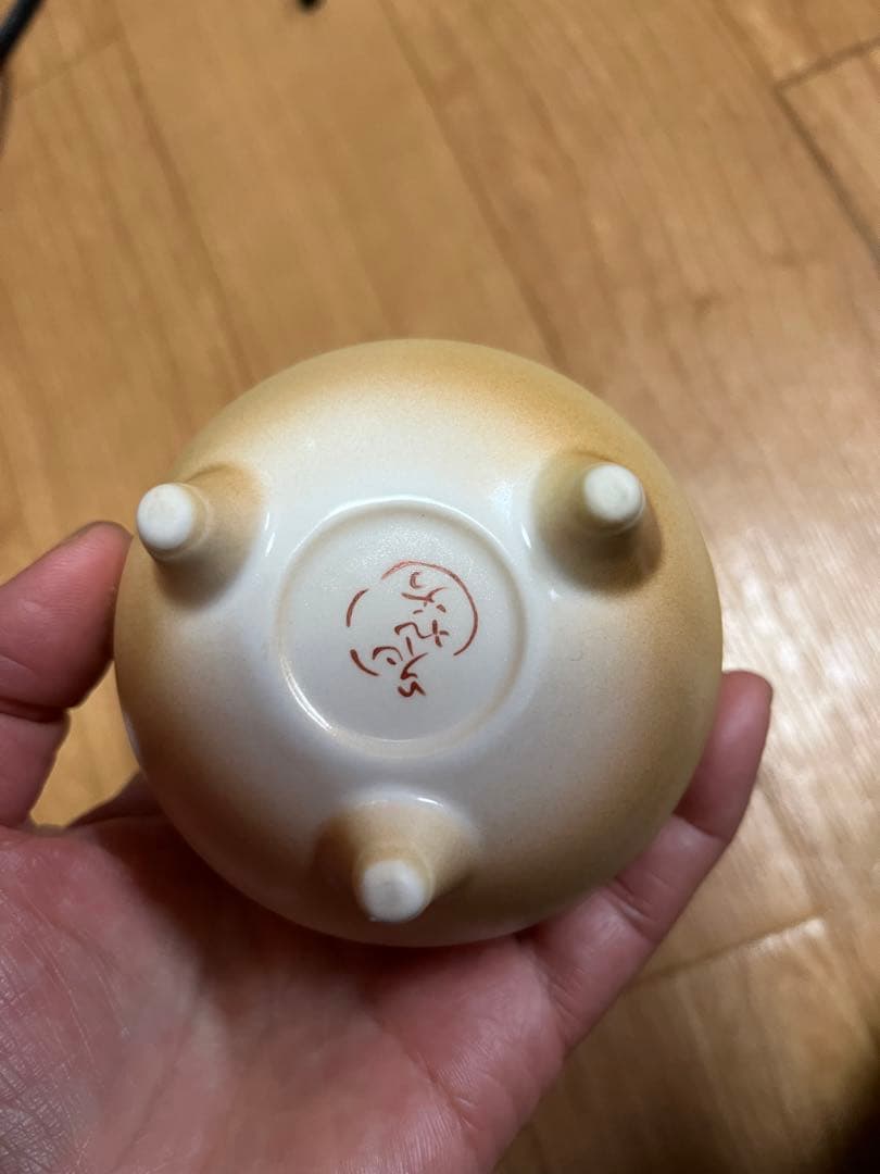 茶道具　煎茶道具　香炉　花九谷　金彩